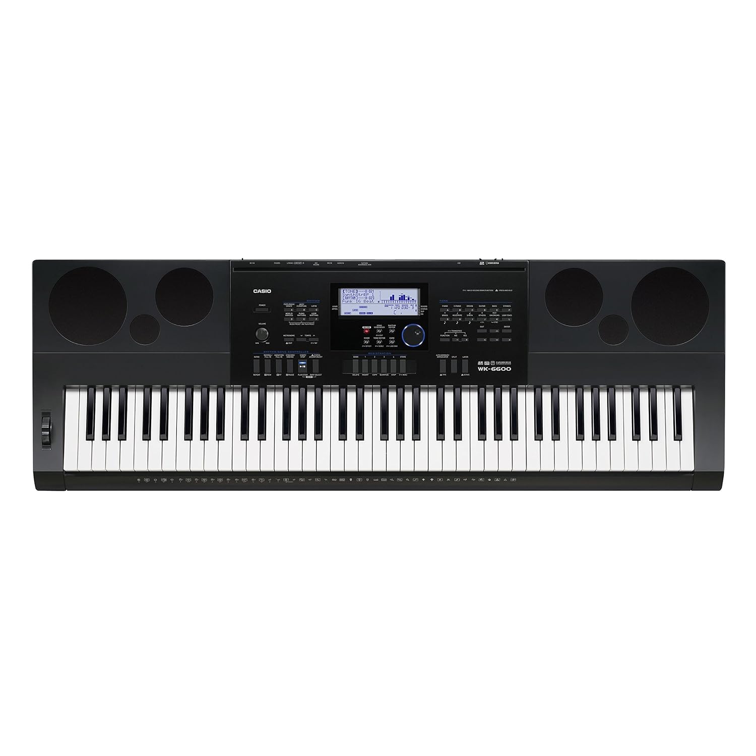 Casio WK6600 76-Key Workstation Keyboard with Power Supply and Piano tones